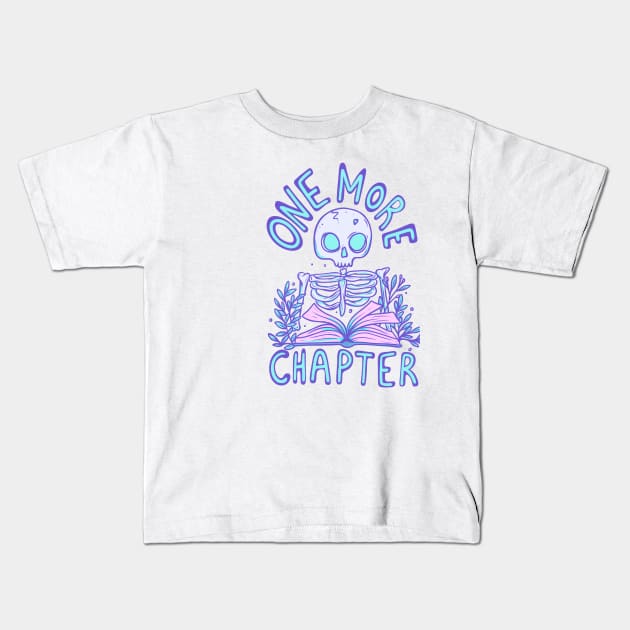 Skeleton Reading a Book - One More Chapter Before Eternal Slumber Kids T-Shirt by Jess Adams